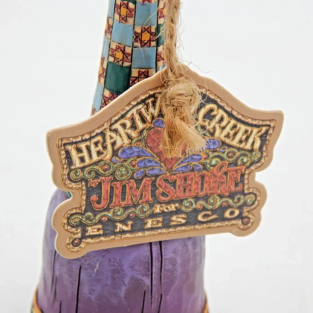 Jim Shore Heartwood Creek Angel Bell 2 AT Ornament 4002419 Brown Hair 2005